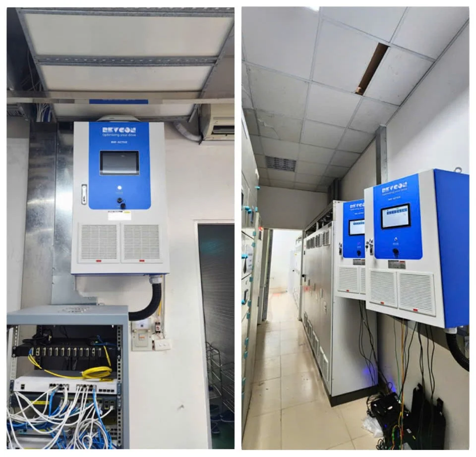 Bộ lọc sóng hài chủ động Revcon được lắp đặt tại nhiều điểm trong nhà máy sữa Thanh Hóa nhằm giảm méo sóng hài và ổn định hệ thống điện.