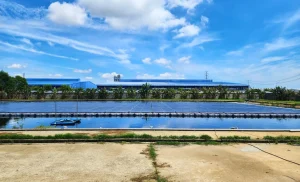 Hệ thống điện mặt trời tại một nhà máy xử lý nước sạch thuộc tỉnh Quảng Nam – lắp đặt nổi trên hồ xử lý nước