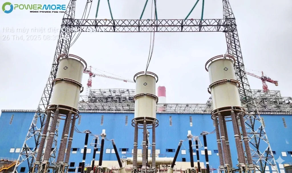 Hệ thống kháng hạn dòng (CLR) 500kV do PowerMore phối hợp cùng đối tác công nghệ châu Âu cung cấp, lắp đặt tại Trạm biến áp Nhà máy Nhiệt điện Quảng Trạch 1